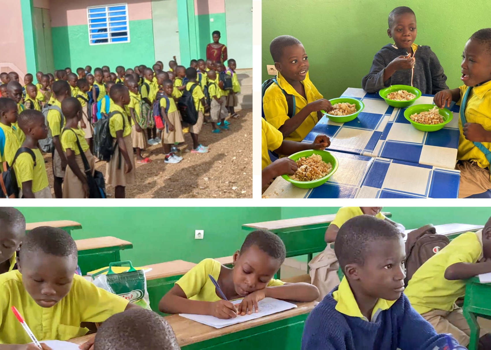 Pose des poutres de la future école